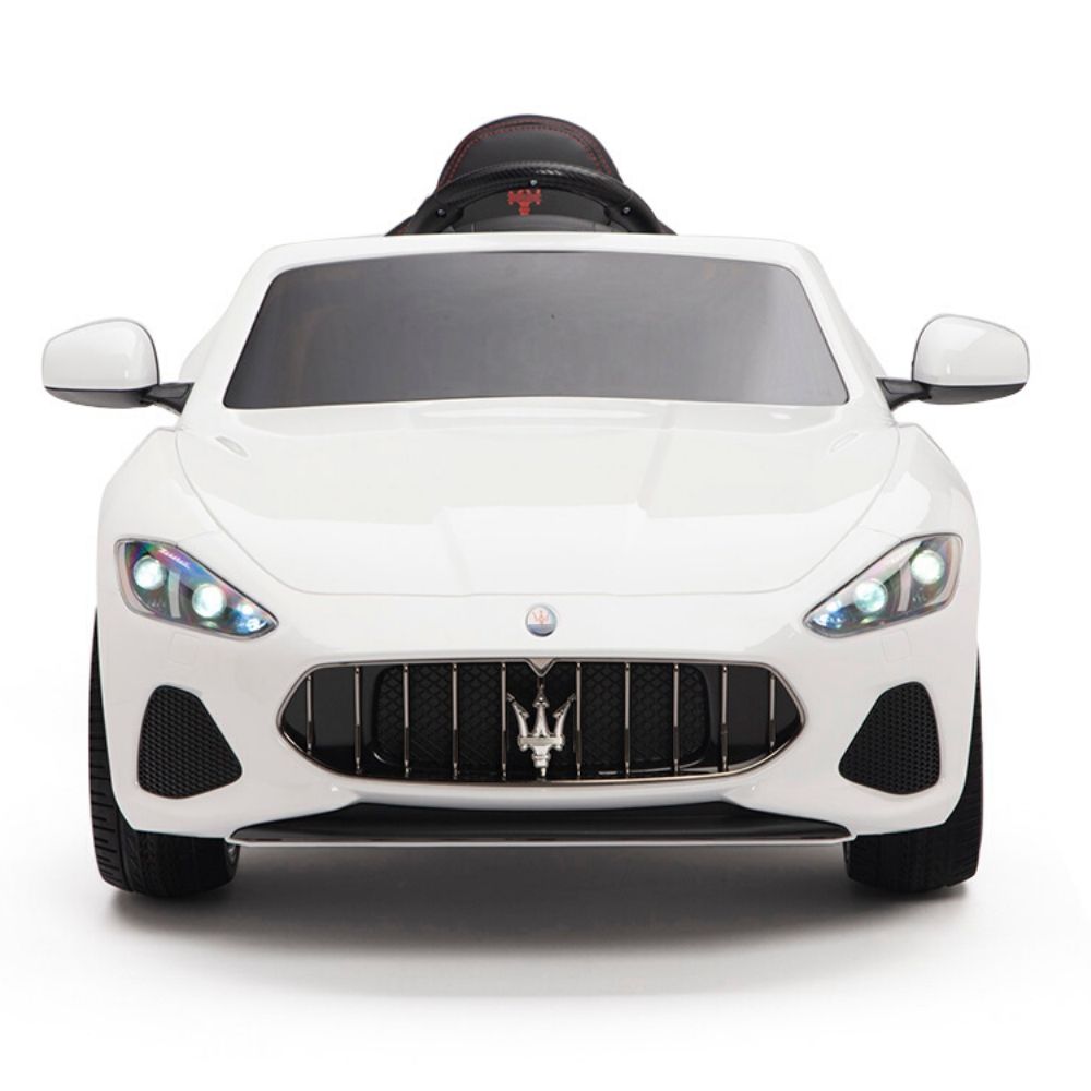 Licensed White Maserati With RC Remote,Leather Seat,Rubber Tires ( Newest Version ).