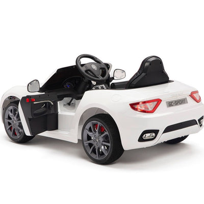 Licensed White Maserati With RC Remote,Leather Seat,Rubber Tires ( Newest Version ).