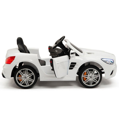 Licensed WHITE Mercedes SL500 with Remote,Leather Seat,Rubber Tires (Newest Versión).