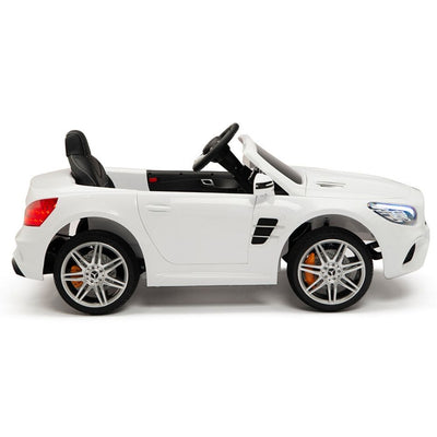 Licensed WHITE Mercedes SL500 with Remote,Leather Seat,Rubber Tires (Newest Versión).