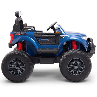 Monster BLUE Truck 4x4 With RC Remote,Rubber Tires (Newest Versión ).