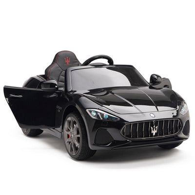 Licensed Black Maserati With RC Remote,Leather Seat,Rubber Tires ( Newest Version ).