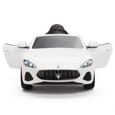 Licensed White Maserati With RC Remote,Leather Seat,Rubber Tires ( Newest Version ).