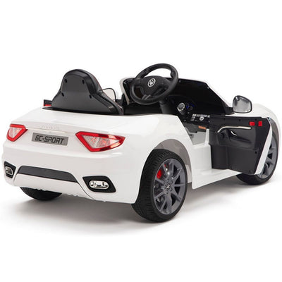 Licensed White Maserati With RC Remote,Leather Seat,Rubber Tires ( Newest Version ).