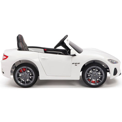 Licensed White Maserati With RC Remote,Leather Seat,Rubber Tires ( Newest Version ).