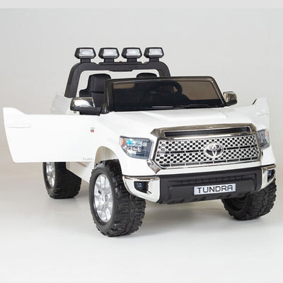 Licensed White 12V Big Motors Toyota Tundra With Rubber Tires,RC Remote (Newest Versión )