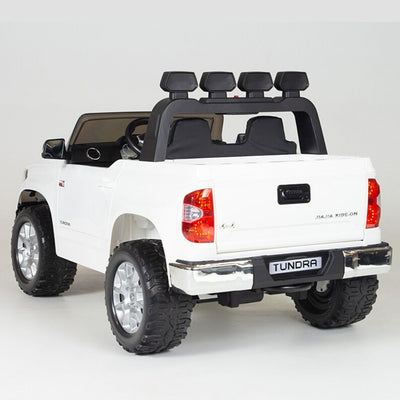 Licensed White 12V Big Motors Toyota Tundra With Rubber Tires,RC Remote (Newest Versión )