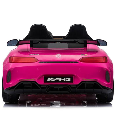 Pink  Licensed Mercedes GTR with RC Remote,2 Leather Seat,Painted and Real EVA Rubber Tires ( Newest Versión).