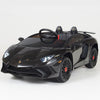 Black Licensed Lamborghini Ride On Car with Leather Seat,Remote and Rubber Tires (Newest Version).