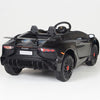 Black Licensed Lamborghini Ride On Car with Leather Seat,Remote and Rubber Tires (Newest Version).