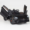 Black Licensed Lamborghini Ride On Car with Leather Seat,Remote and Rubber Tires (Newest Version).