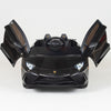 Black Licensed Lamborghini Ride On Car with Leather Seat,Remote and Rubber Tires (Newest Version).