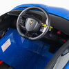 Blue Licensed Lamborghini Ride On Car with Leather Seat,Remote and Rubber Tires (Newest Version).