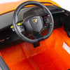 Orange Licensed Lamborghini Ride On Car with Leather Seat,Remote and Rubber Tires (Newest Version).