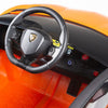 Orange Licensed Lamborghini Ride On Car with Leather Seat,Remote and Rubber Tires (Newest Version).