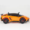 Orange Licensed Lamborghini Ride On Car with Leather Seat,Remote and Rubber Tires (Newest Version).