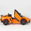 Orange Licensed Lamborghini Ride On Car with Leather Seat,Remote and Rubber Tires (Newest Version).