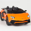 Orange Licensed Lamborghini Ride On Car with Leather Seat,Remote and Rubber Tires (Newest Version).