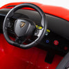 Red Licensed Lamborghini Ride On Car with Leather Seat,Remote and Rubber Tires (Newest Version).