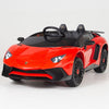 Red Licensed Lamborghini Ride On Car with Leather Seat,Remote and Rubber Tires (Newest Version).