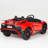 Red Licensed Lamborghini Ride On Car with Leather Seat,Remote and Rubber Tires (Newest Version).