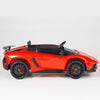 Red Licensed Lamborghini Ride On Car with Leather Seat,Remote and Rubber Tires (Newest Version).