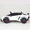 White Licensed Lamborghini Ride On Car with Leather Seat,Remote and Rubber Tires (Newest Version).