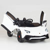 White Licensed Lamborghini Ride On Car with Leather Seat,Remote and Rubber Tires (Newest Version).