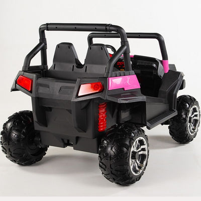 Two seater PINK UTV 4x4 12Volt with Remote and Rubber Tires.