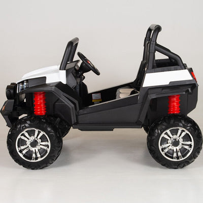 Two seater RED UTV 4x4 12Volt with Remote and Rubber Tires.