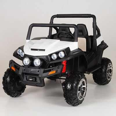 Two seater RED UTV 4x4 12Volt with Remote and Rubber Tires.