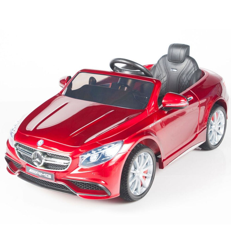 Red Licensed Mercedes 12V Ride On with RC/Remote,Mp3 Player,Real EVA Rubber Tires (Latest Versión)
