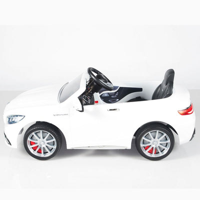 White Licensed Mercedes 12V Ride On with RC/Remote,Mp3 Player,Real EVA Rubber Tires (Latest Versión).