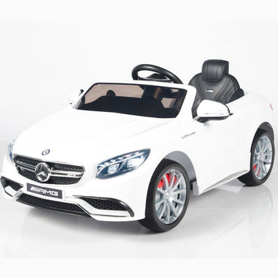 White Licensed Mercedes 12V Ride On with RC/Remote,Mp3 Player,Real EVA Rubber Tires (Latest Versión).