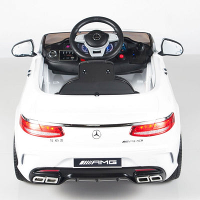 White Licensed Mercedes 12V Ride On with RC/Remote,Mp3 Player,Real EVA Rubber Tires (Latest Versión).