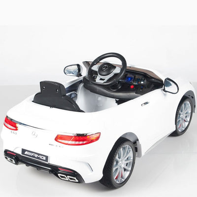 White Licensed Mercedes 12V Ride On with RC/Remote,Mp3 Player,Real EVA Rubber Tires (Latest Versión).