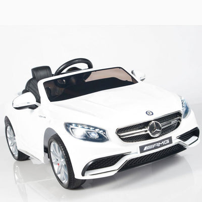 White Licensed Mercedes 12V Ride On with RC/Remote,Mp3 Player,Real EVA Rubber Tires (Latest Versión).