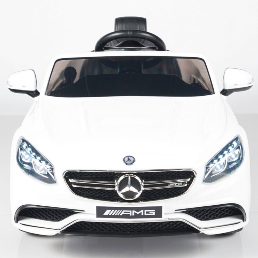 White Licensed Mercedes 12V Ride On with RC/Remote,Mp3 Player,Real EVA Rubber Tires (Latest Versión).