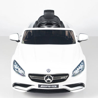 White Licensed Mercedes 12V Ride On with RC/Remote,Mp3 Player,Real EVA Rubber Tires (Latest Versión).