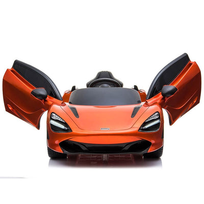 Licensed Orange 12V Battery powered kids electric car With Leather seat,12Volt Motors,RC Remote ( Newest Versión )