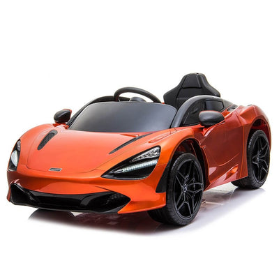 Licensed Orange 12V Battery powered kids electric car With Leather seat,12Volt Motors,RC Remote ( Newest Versión )