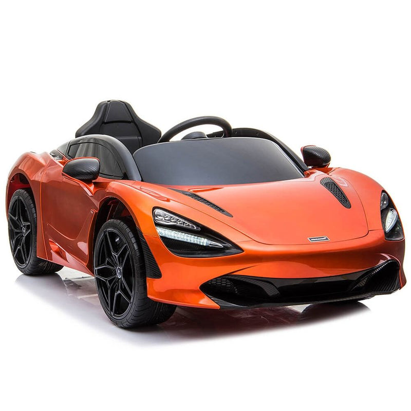Licensed Orange 12V Battery powered kids electric car With Leather seat,12Volt Motors,RC Remote ( Newest Versión )