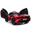 Licensed Red 12V Battery powered kids electric car With Leather seat,12Volt Motors,RC Remote ( Newest Versión )