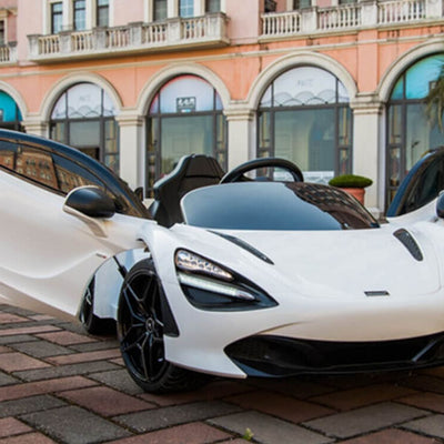 Licensed White McLaren 720s With Leather seat,12Volt Motors,RC Remote ( Newest Versión )