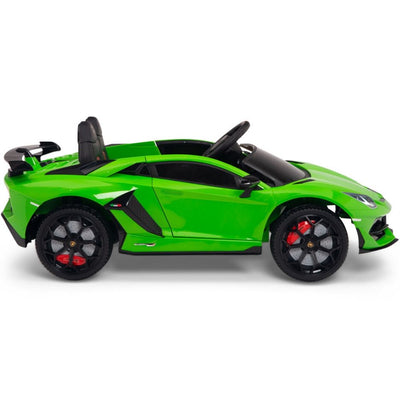 Licensed Green Lamborghini Ride On Car R/C Remote Leather Seat Real EVA Rubber Tires (Newest Versión )