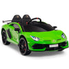 Licensed Green Lamborghini Ride On Car R/C Remote Leather Seat Real EVA Rubber Tires (Newest Versión )