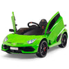 Licensed Green Lamborghini Ride On Car R/C Remote Leather Seat Real EVA Rubber Tires (Newest Versión )