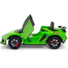 Licensed Green Lamborghini Ride On Car R/C Remote Leather Seat Real EVA Rubber Tires (Newest Versión )