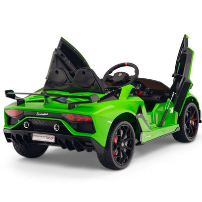 Licensed Green Lamborghini Ride On Car R/C Remote Leather Seat Real EVA Rubber Tires (Newest Versión )