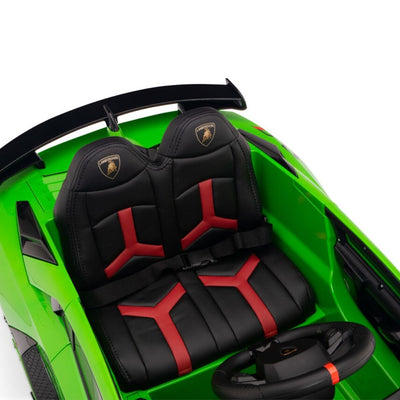 Licensed Green Lamborghini Ride On Car R/C Remote Leather Seat Real EVA Rubber Tires (Newest Versión )